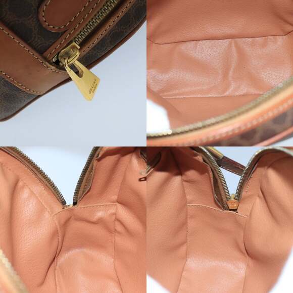 CELINE Macadam Canvas Shoulder Bag Pvc Leather Brown Gold - Picture 11 of 12